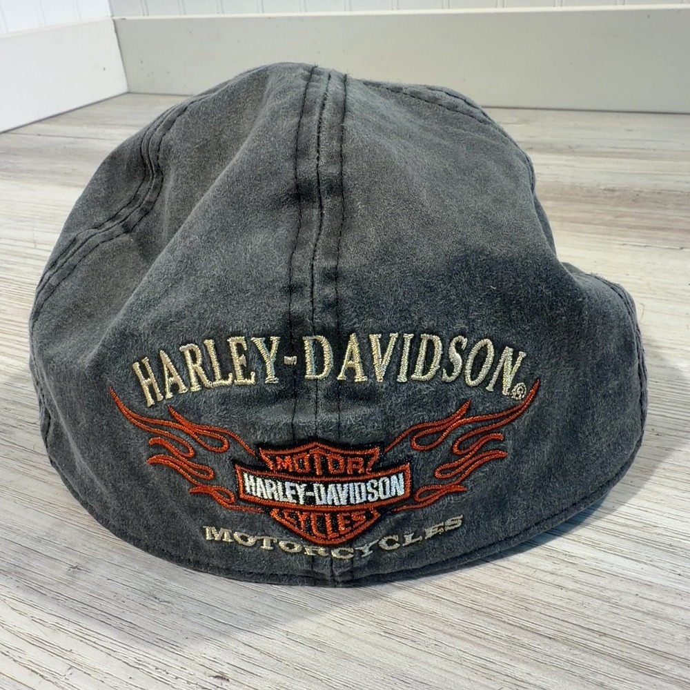 Harley-Davidson Paper Boy Cap Hat Men's Sz Large Gray Cotton Blend